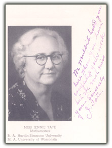 Jenny Tate, Mathematics